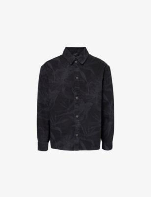 DAILY PAPER: Spread-Collar Laser-Print Denim Shirt