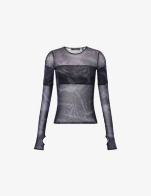 DAILY PAPER: Sheer Graphic-Print Woven Top