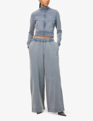 DAILY PAPER: Faded-Wash Wide-Leg Cotton-Jersey Jogging Bottoms