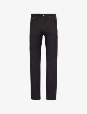 Mens Dunhill Branded-Hardware Straight-Leg Regular-Fit Cotton-Blend Trousers
