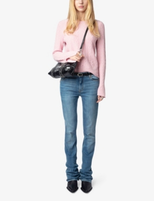 Shop Zadig & Voltaire Womens Boudoir Jonasson Split-cuff Cashmere Jumper