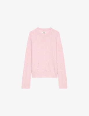 Shop Zadig & Voltaire Womens Boudoir Jonasson Split-cuff Cashmere Jumper