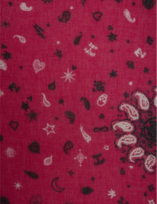 Bandana-Pattern Square Cotton Scarf