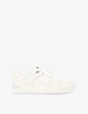 Mens Kurt Geiger London Regan Plaque Leather Low-Top Trainers