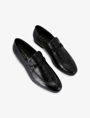Kurt Geiger Mens Black Alton Croc Leather Loafers Eur 46 / 12 Uk