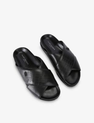 Kurt Geiger Baron Crocodile-effect Slide Sandals