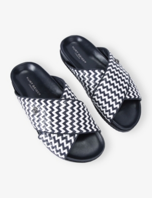 KURT GEIGER LONDON: Baron Chevron Leather Sandals