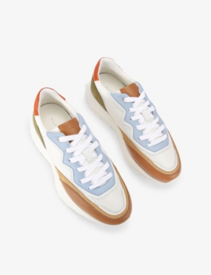 KURT GEIGER MENS WHITE/OTH GOODWIN COLOUR-BLOCK PANELLED LOW-TOP LEATHER TRAINERS EUR 40 / 6 UK 