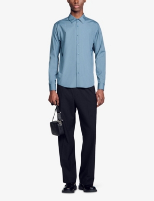 SANDRO: Classic Long-Sleeve Cotton-Blend Shirt