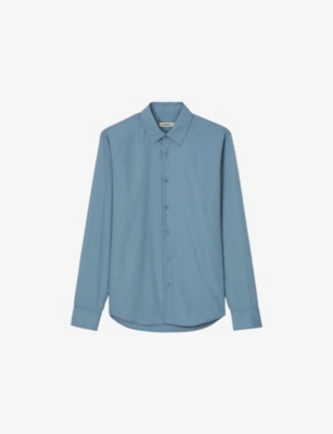 SANDRO: Classic Long-Sleeve Cotton-Blend Shirt