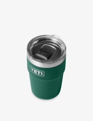 Yeti Black Forest Green Rambler 16oz Stackable Stainless-steel Tumbler 473ml In Green