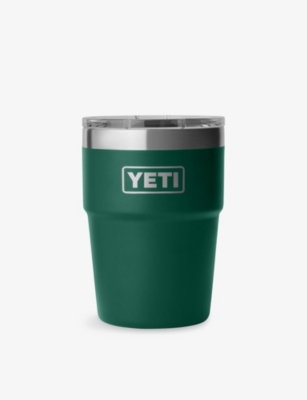 Yeti Black Forest Green Rambler 16oz Stackable Stainless-steel Tumbler 473ml In Green