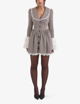 Shop House Of Cb Of Cb Womens Brown Emmeliette Satin Mini Dress Xs