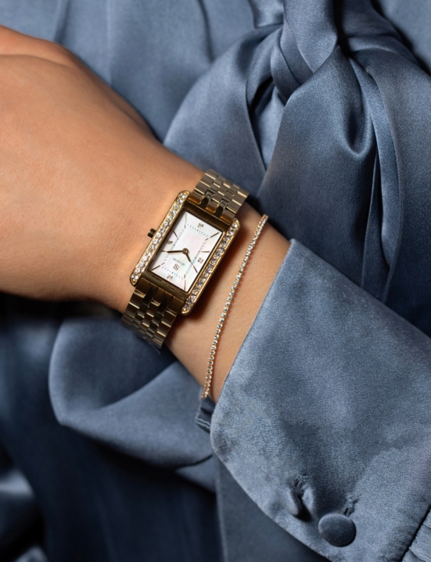 Martina 18ct yellow gold-plated stainless-steel and cubic zirconia watch and bracelet set