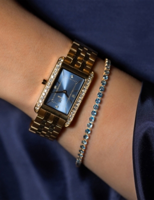 SIF JAKOBS: Martina 18ct yellow gold-plated stainless-steel and cubic zirconia watch and bracelet set