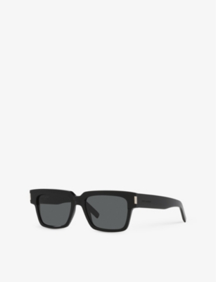 Saint Laurent Womens Sl 732 Square-frame Acetate Sunglasses Black In Black