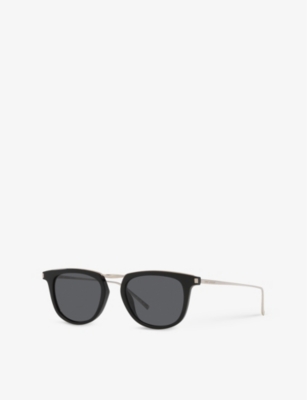 Saint Laurent Slight Cat-eye Acetate Sunglasses With Prescription-ready Frames In Black