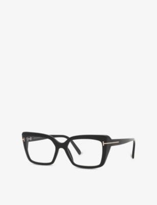 Tom Ford Womens Black Tr001955 Rectangle-frame Acetate Sunglasses In Black