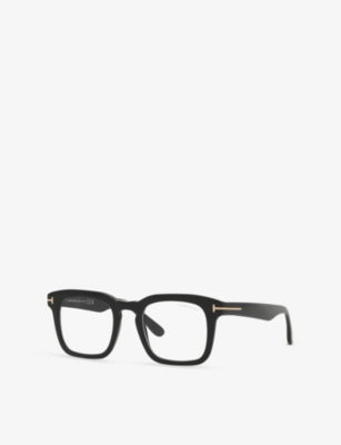 Shop Tom Ford Womens Black Tr001964 Square-frame Acetate Optical Glasses