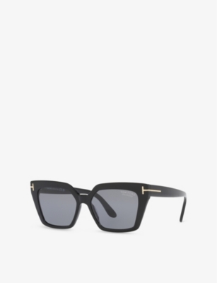 Tom Ford Womens  Tr001637 Winona Cat Eye-frame Acetate Sunglasses In Black