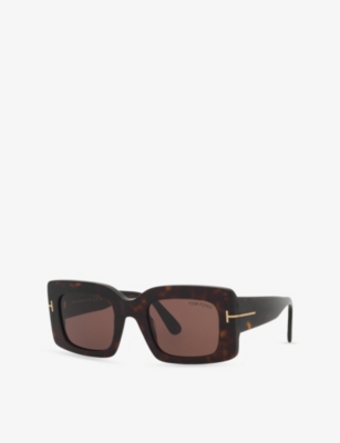 Tom Ford Womens Brown Ft1188 Brigitta Rectangle-frame Acetate Sunglasses In Brown