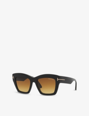 Tom Ford Womens Black Ft1191 Luna Rectangle-frame Acetate Sunglasses In Black