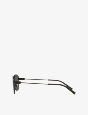 Saint Laurent Womens Black Sl 741 Rectangular-frame Metal Sunglasses