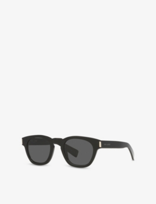 Saint Laurent Womens Black Sl 746 Round-frame Acetate Sunglasses