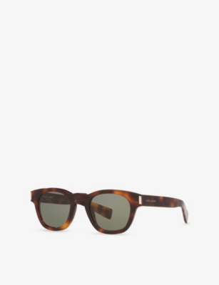 Saint Laurent Womens Brown Sl 746 Round-frame Acetate Sunglasses