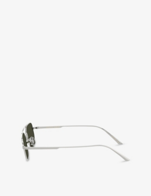 Oliver Peoples Womens Ov1351s 1989c Angular-frame Steel Sunglasses Silver In Silver