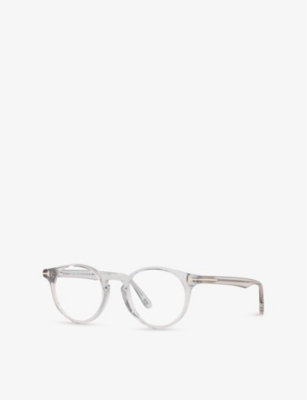 Tom Ford Womens Grey Ft5557 Round-frame Acetate Optical Glasses In Grey