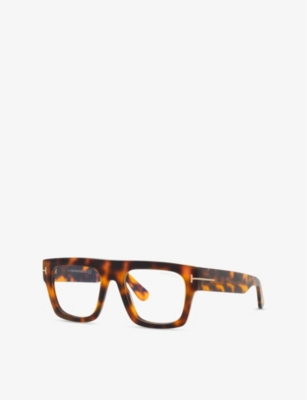 Tom Ford Womens Ft5634 Square-frame Tortoiseshell Acetate Optical Glasses Brown In Brown