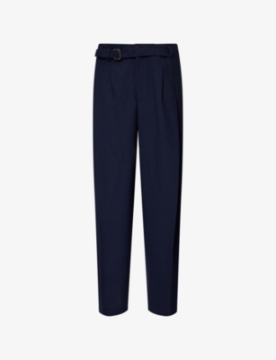 JACQUEMUS: Belted Pleated Wool Trousers