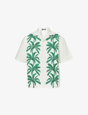 JACQUEMUS: Printed Camp-Collar Cotton Shirt