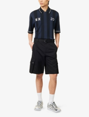 JACQUEMUS: The Liga Embroidered Graphic-Print Woven Polo Shirt