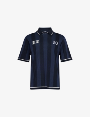 JACQUEMUS: The Liga Embroidered Graphic-Print Woven Polo Shirt