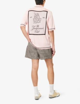 JACQUEMUS: The Liga Embroidered Graphic-Print Woven Polo Shirt