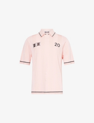 JACQUEMUS: The Liga Embroidered Graphic-Print Woven Polo Shirt