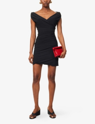 JACQUEMUS WOMENS JACQUEMUS LA ROBE RITA RUCHED CREPE MINI DRESS