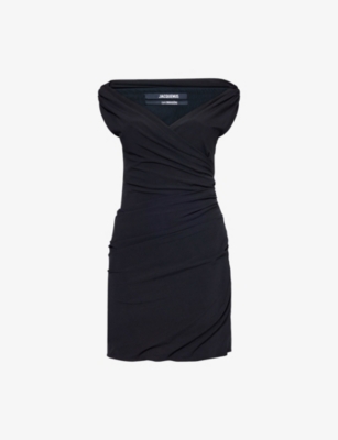 JACQUEMUS WOMENS JACQUEMUS LA ROBE RITA RUCHED CREPE MINI DRESS