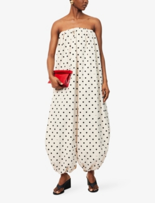 JACQUEMUS: Calisson Polka Dot-Print Woven Jumpsuit