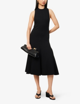 JACQUEMUS: The Favola Flared Halter Woven Midi Dress