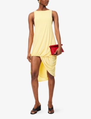 JACQUEMUS: La Robe Peplo Asymmetric Jersey Mini Dress