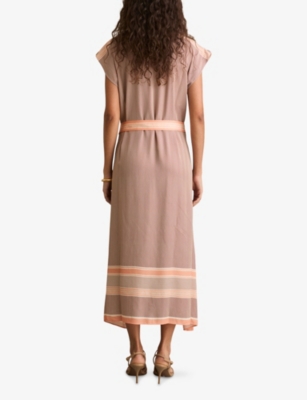 Gina Striped Woven Midi Dress