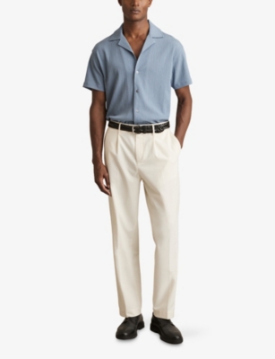 REISS: Hunt Textured Stretch-Cotton Shirt