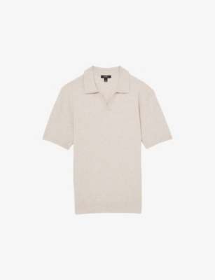 REISS: Tyne Zigzag-Textured Knitted Polo Shirt