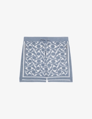 REISS: Vounder Geometric-Pattern Towelling Shorts