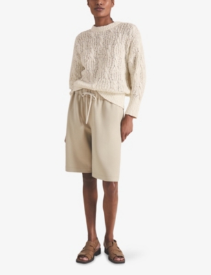Reiss Womens Ivory  X Les 100 Ciels Oakley Bouclé-texture Knitted Jumper In Ivory