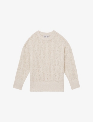 Reiss Womens Ivory  X Les 100 Ciels Oakley Bouclé-texture Knitted Jumper In Ivory