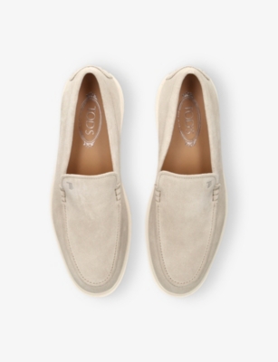 TODS: Ibrido Almond-Toe Suede Loafers